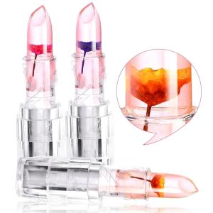 Macoallure 1 pc Clear Crystal Flower Jelly Lipstick