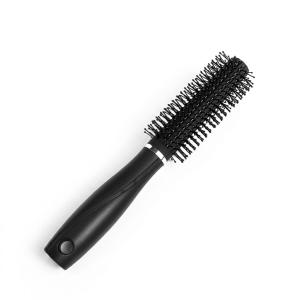 2 Pcs Hair Brush Comb Round Comb Twill with Wood Handle for Hair Drying Styling Curling (Black)