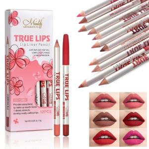 Lip Liner Pencil (Pack of 12)Multicolor.