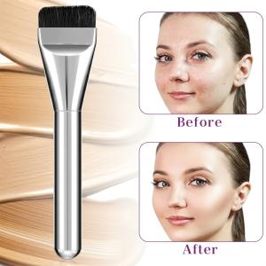 Premium Flat Foundation Makeup Liquid Brush(Silver)Pack of 1.
