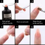 Stainless Steel Picker Dual-Ended Nail Spatula Brush Poly Builder Gel Tool Builder Gel Nail Brush (Black)