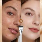 Premium Flat Foundation Makeup Liquid Brush(Silver)Pack of 1.