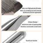 Premium Flat Foundation Makeup Liquid Brush(Silver)Pack of 1.