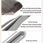 Premium Flat Foundation Makeup Liquid Brush(Silver) Pack of 1.