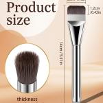 Premium Flat Foundation Makeup Liquid Brush(Silver)Pack of 1.
