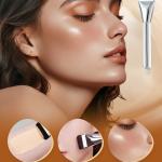 Premium Flat Foundation Makeup Liquid Brush(Silver)Pack of 1.