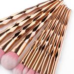 11pcs Diamond cut Handle Makeup Brush Set With Big Fish Tail For Foundation Brush