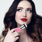 2 Pcs Golden Round Pier Foundation Brush Flat Cream Makeup Brush (1 White & Pink)