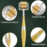 Golden Derma Roller with 192 Titanium Alloy Needles (0.5mm, Gold)