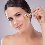 Golden Derma Roller with 192 Titanium Alloy Needles (0.5mm, Gold)