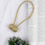2 Pair Magnetic Curtain Tiebacks Convenient Drape Tie Backs-Pearl Decorative Rope Holdback Holder(2 pair).Golden