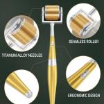 Golden Derma Roller with 192 Titanium Alloy Needles (0.5mm, Gold)