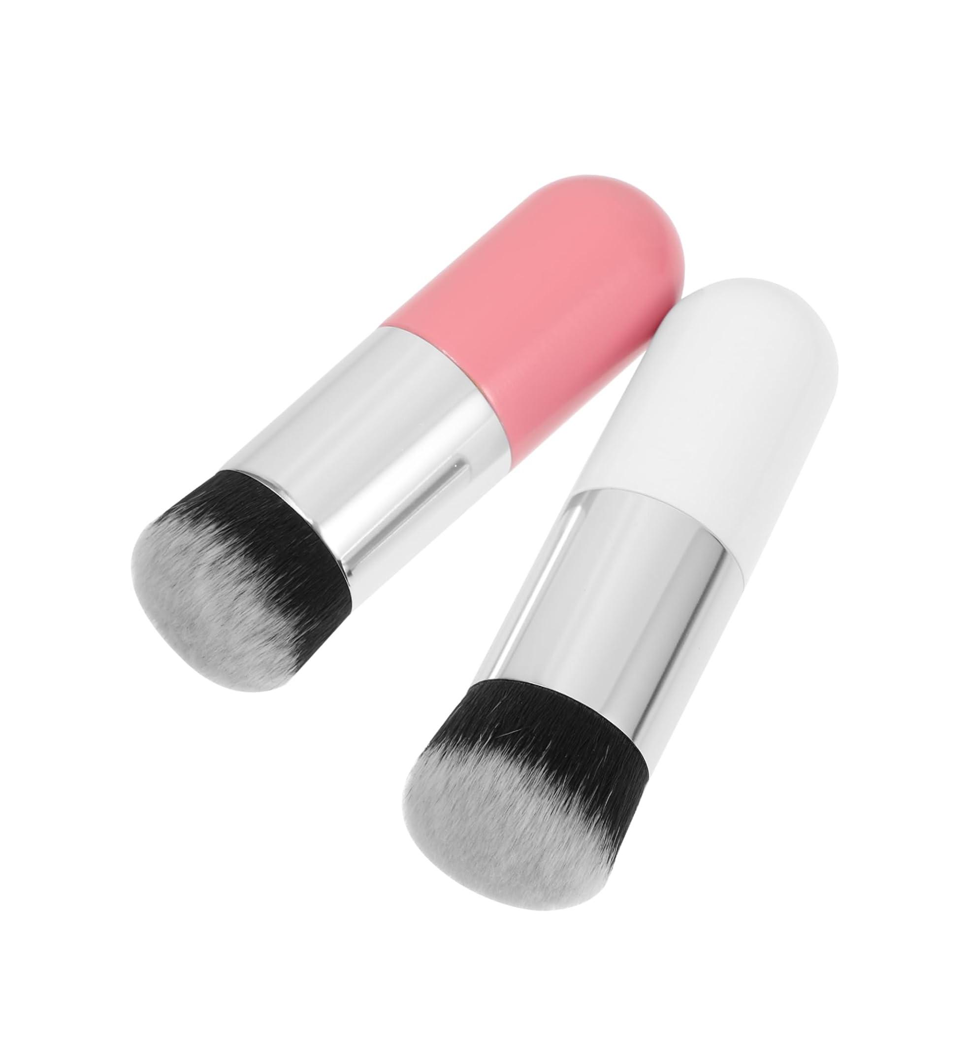 2 Pcs Liquid Foundation Brush Set, Pink Gold and Pink Silver, Face Makeup Brush