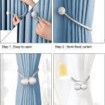 (1 Pair) Curtain Tiebacks Curtain Drape Hold backs Clips Rope Holder Tie Back for Home Bedroom Office (Grey).