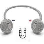 (1 Pair) Curtain Tiebacks Curtain Drape Hold backs Clips Rope Holder Tie Back for Home Bedroom Office (Grey).
