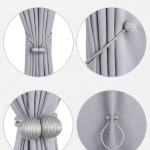 (1 Pair) Curtain Tiebacks Curtain Drape Hold backs Clips Rope Holder Tie Back for Home Bedroom Office (Grey).