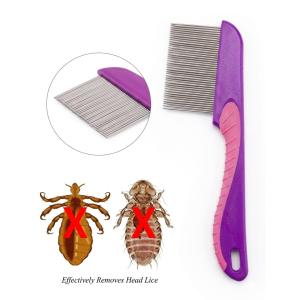 Long Handle Lice Comb with Stainless steel teeth for Head Lice, For Kids, Women & Men and Dog & Cat( 1 Piece).