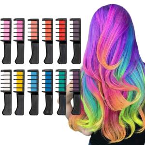 Hair Color Comb-Non Toxic Washable Hair Color Comb for Party Cosplay DIY (12Colors)