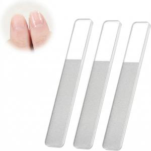 Glass Nail File Transparent Sanding Polishing Grinding Nails Filing Manicure Tool(Pack of 3).