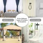 2 Pair Magnetic Curtain Tiebacks Convenient Drape Tie Backs-Pearl Decorative Rope Holdback Holder(2 pair).Golden