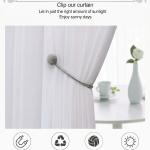 2 Pair Magnetic Curtain Tiebacks Convenient Drape Tie Backs-Pearl Decorative Rope Holdback Holder(2 pair).White