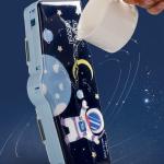 Plastic Space Theme Multiple Compartment Pencil Box Geometry Box (Blue) 1 Piece