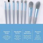 PRIMUM 8 PCS Mini Makeup Brush Set with Case, Portable Foundation Brush Kit Travel,