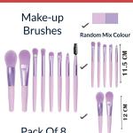 PRIMUM 8 PCS Mini Makeup Brush Set with Case, Portable Foundation Brush Kit Travel,