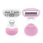 Bikini Saving Razor for Ladies Portable Shaving Kit with 3 Blades, Pink and Blue (Pack of 1).