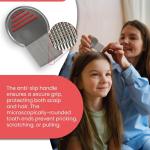 Stainless Steel Head Lice Comb for Pets and Humans to Remove Lice, Fleas,(Pack of 1).