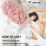 Loofahs for Bathing in Long Handle for Men and Women, (Pack of 1)