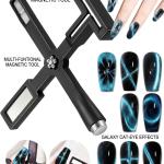 Gel Nail Polish Magnet, 5-in-1 Cross Shaped Cats Eye Gel Nail Polish(Pack of 1).