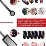 3D Tips Magnetic Nail Art Cat Eye Gel Polish Magnetic Stick 3D Line Strip  (Silver) 1 Pcs