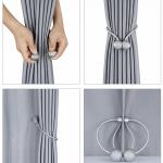 (1 Pair) Curtain Tiebacks Curtain Drape Hold backs Clips Rope Holder.(Maroon).