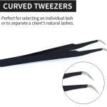 Precision Black Curved Tweezers Set for Professional and Personal Beauty 1 Pcs