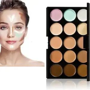 15 Shade Cream Concealer Palette (Multicolor, 10 ml) 1 Pcs