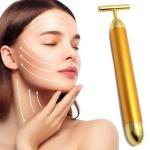 Electric Vibration Facial Massage For Roller Waterproof Face Skin Care T-Shaped Anti Wrinkle Massage(Gold).