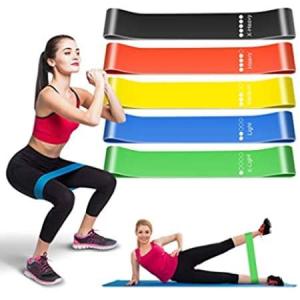 Body Fitness Belt, Stretching and Workout Exercises Latex Rubber Bands 5 Color