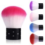 PROFESSIONAL Nail Art Soft Nail Cleaner Brush Mini Stainless Steel Handle  1 Pcs