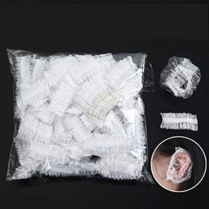 Waterproof Ear Shower Caps, Plastic Hair Dye Ear Protectors ( 100 Piece)