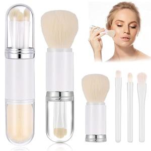 Makeup Brush Set 4 in 1 Portable Travel Blending Powder Foundation Brush