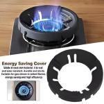 Silver Gas Saver Burner Jali Ring Fire & Windproof (1 Piece) Black\