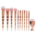 Diamond cut Handle Makeup Brush Set With Big Fish Tail