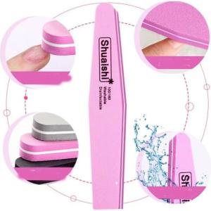 Nail Buffers Art Care Double Sides Design Sponge (Pink) 1 Pcs