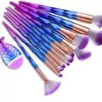 Handle Makeup Brush Set with Big Fish Tail for Foundation Eyeshadow Lips (Pack of 12)
