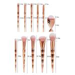 Diamond cut Handle Makeup Brush Set With Big Fish Tail