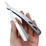 Stainless Steel Straight Edge Folding Beard Shaving Blade Barber ( PACK OF 1 )