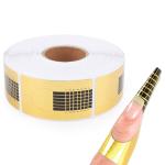 (Pack of 100) Nail Stencils,  Self-Adhesive for Gel Nails, Nail Extension Golden Stencils