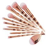 Diamond cut Handle Makeup Brush Set With Big Fish Tail