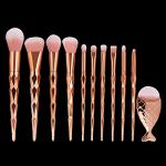 Diamond cut Handle Makeup Brush Set With Big Fish Tail